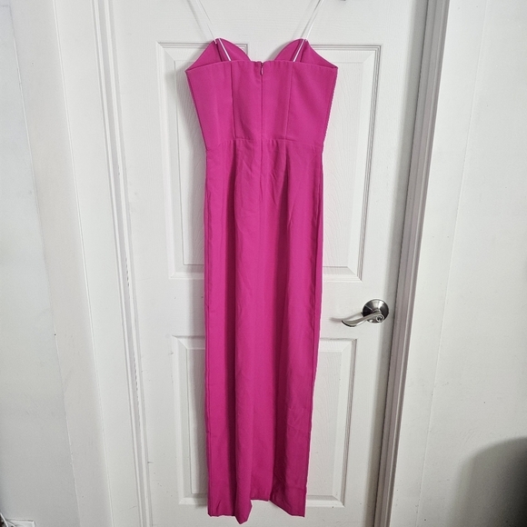 Amanda Uprichard Cherri Crepe Plunging Sweetheart Gown - Picture 3 of 7